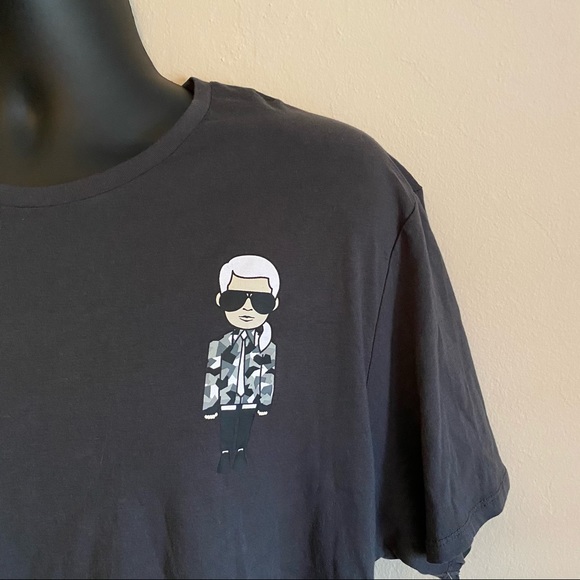 NWT Mens Karl Lagerfeld Cartoon Camo Graphic tee - Picture 2 of 4